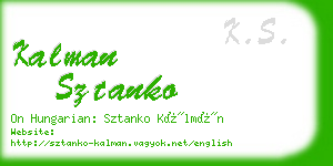 kalman sztanko business card